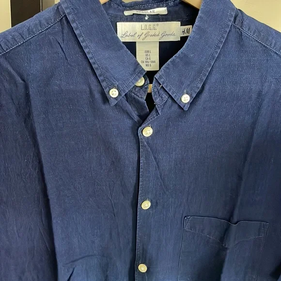 H&M Navy blue half sleeve shirt - Picture 5 of 7